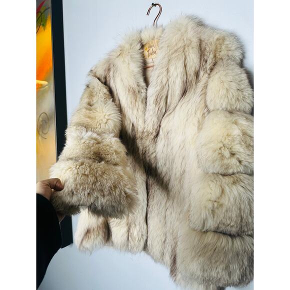 Vintage MINK White Fur Long Sleeve Front Pockets Coat Size Medium - Picture 6 of 8